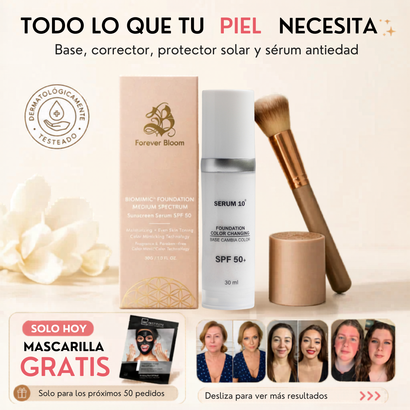 Base 4 en 1 que se adapta a tu tono de piel en Segundos OFERTA ESPECIAL