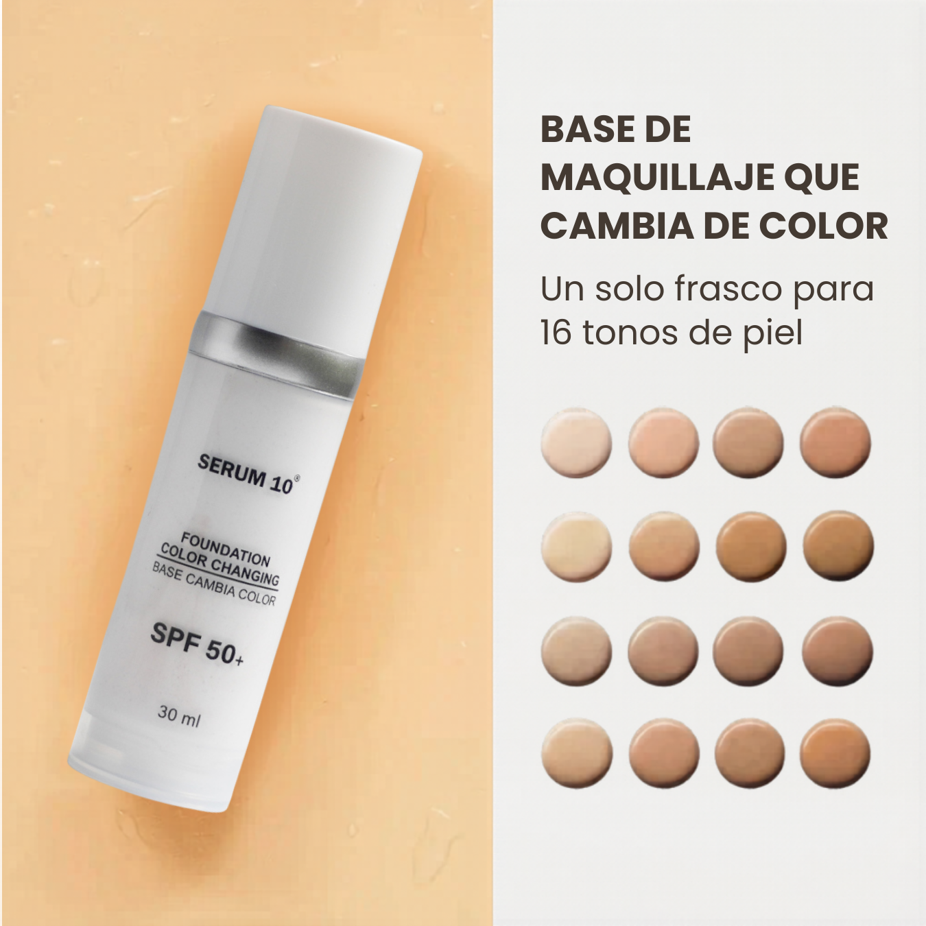 Base 4 en 1 que se adapta a tu tono de piel en Segundos OFERTA ESPECIAL